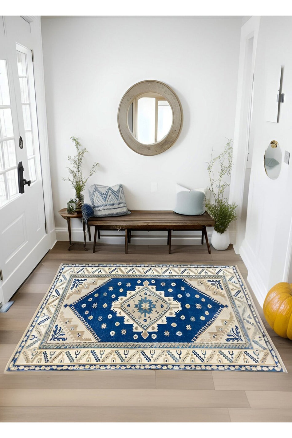 Soho Antiq Lily Rustic Pattern Handwoven Wool Rug 146x201 cm - MALLTURK