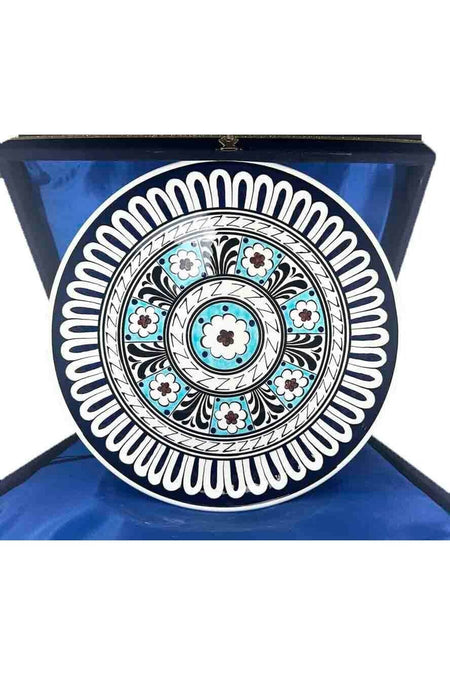 Cini Evi Government Institution Gift National Art Patterned Iznik Tile Plate 30cm - MALLTURK