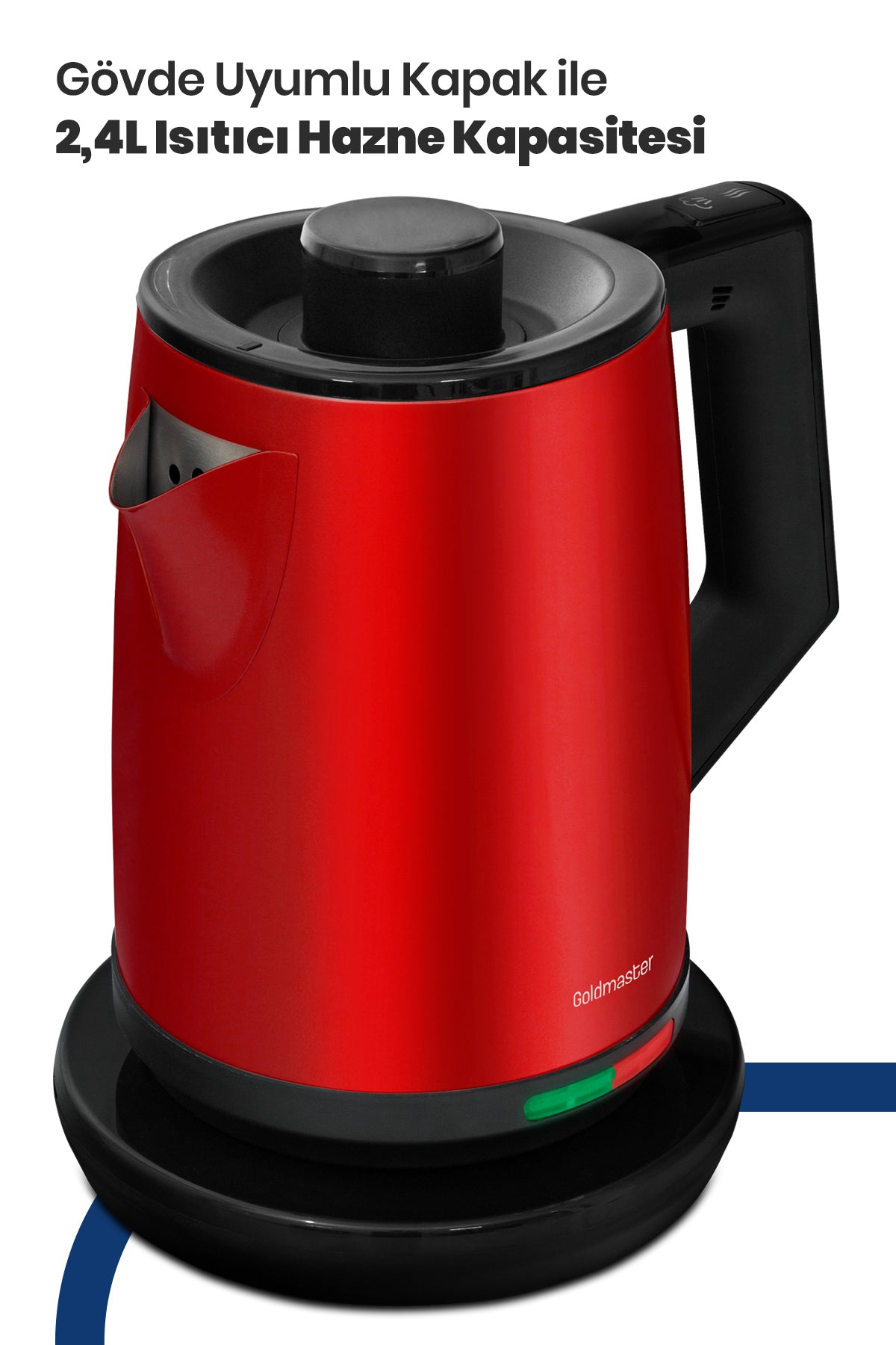 GoldMaster Acacia Red XL 2200 Watt Patented Drip-Free Design Stainless Steel Tea Maker and Water Kettle - MALLTURK