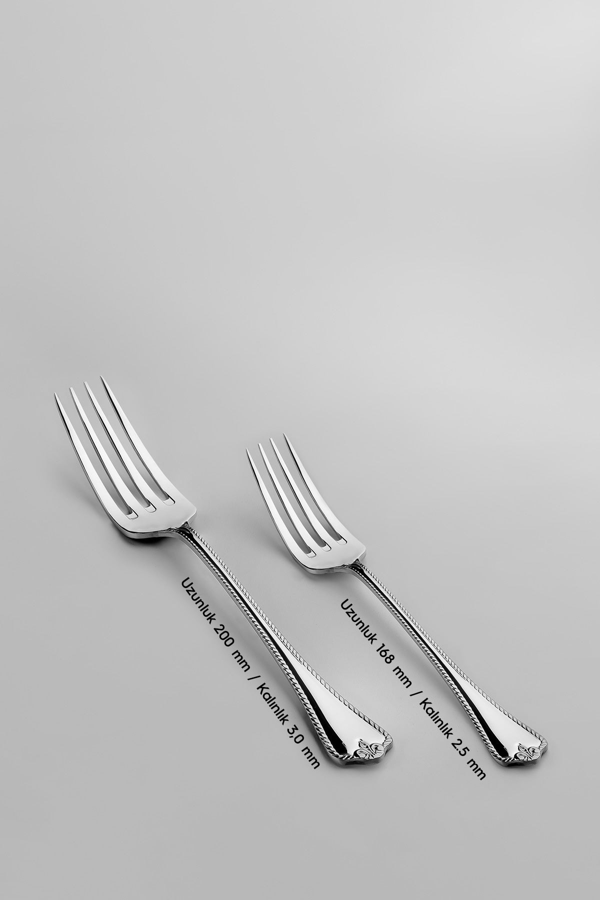 Nehir fulya Plain 12 Place Setting 60 Piece Boxed Fork Spoon Set - MALLTURK