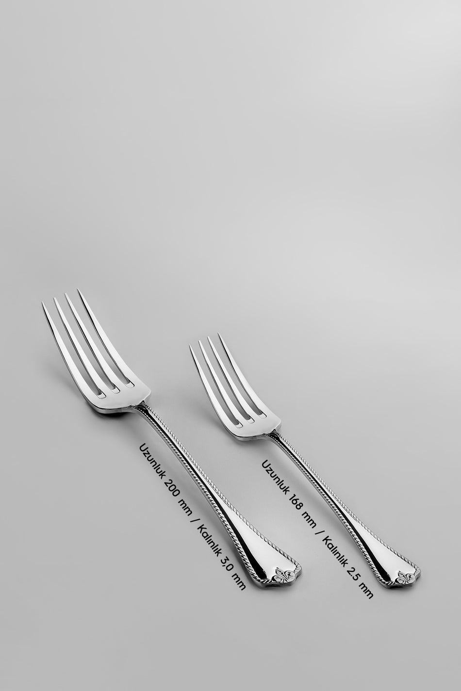 Nehir fulya Plain 12 Place Setting 60 Piece Boxed Fork Spoon Set - MALLTURK