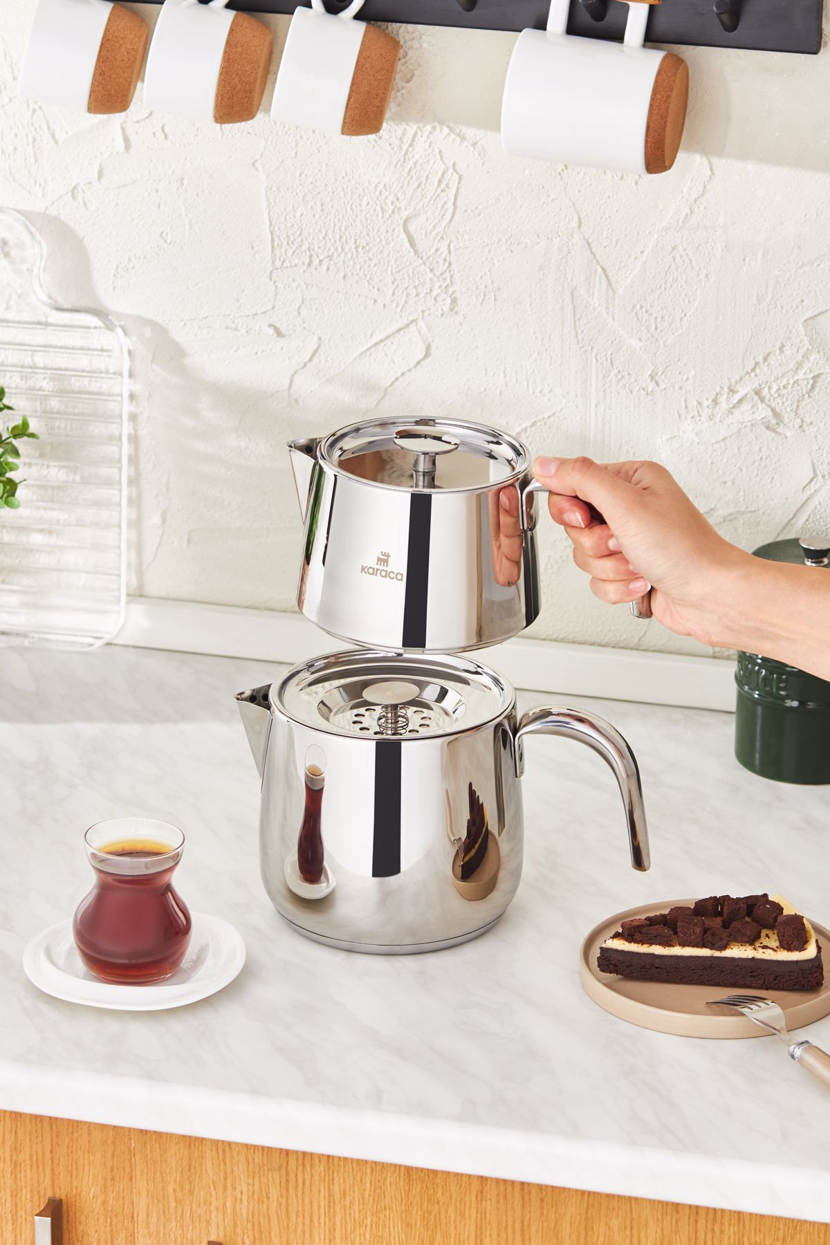 Karaca Curve induction Base Midi Teapot Set - MALLTURK