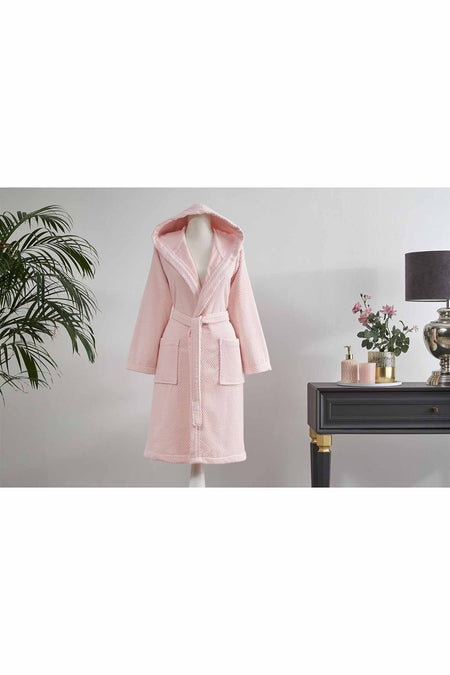 Ozdilek Bright Velvet Hooded Bathrobe - MALLTURK