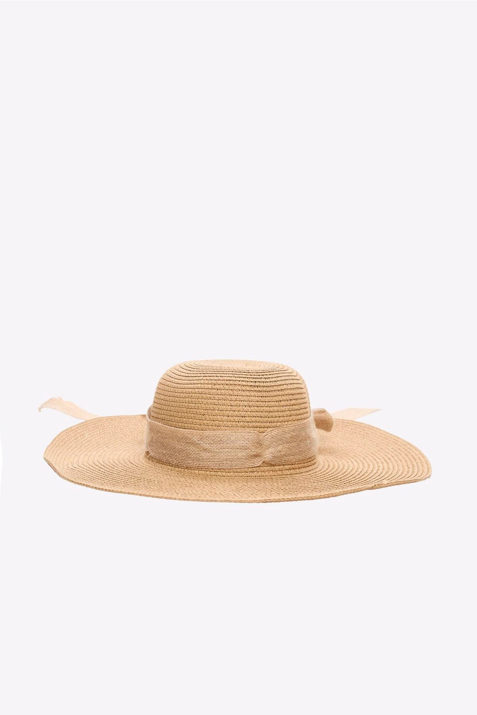 Hashema Bowknot Beige Straw Beach Hat 2043