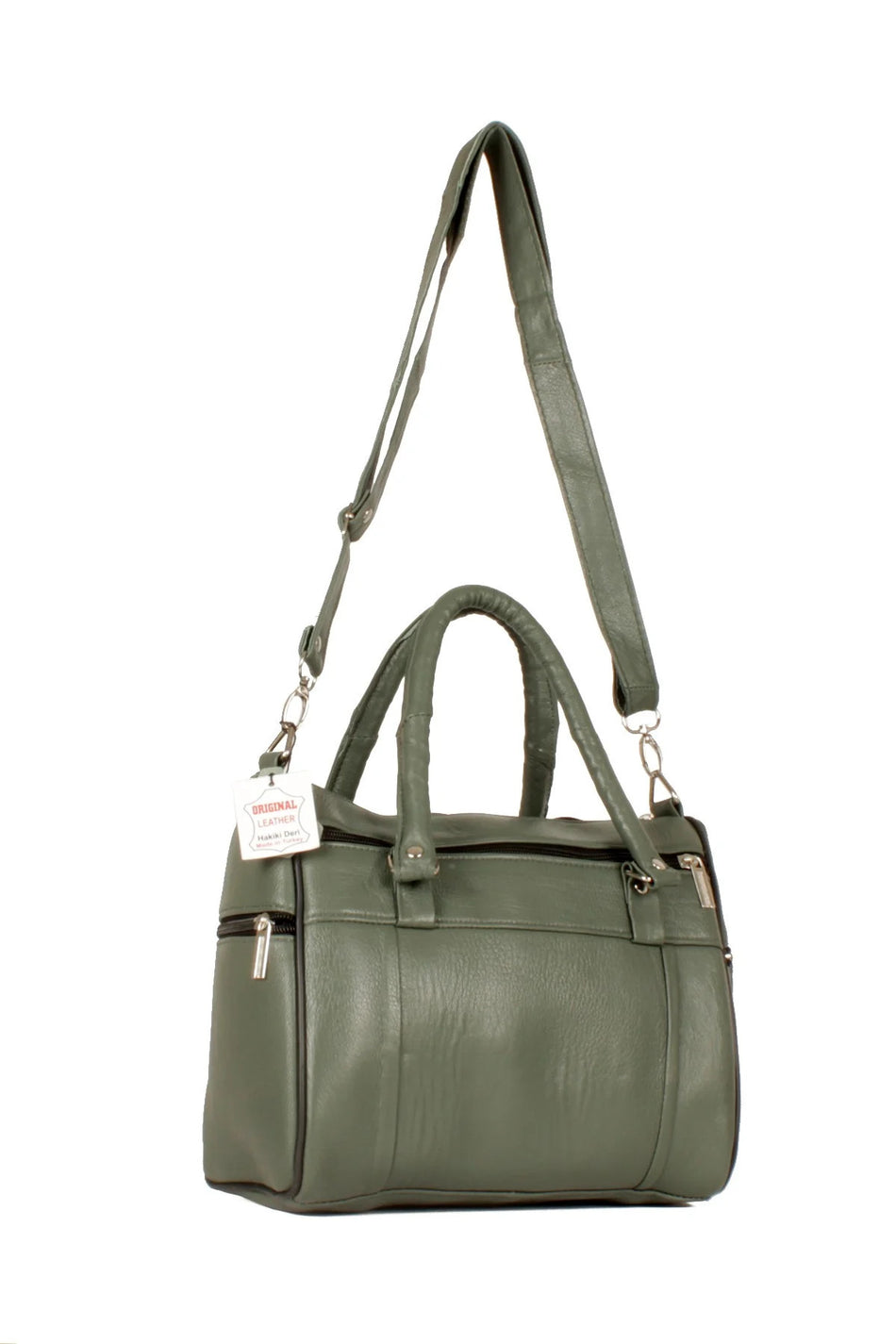 Fubileather Genuine Leather Shoulder Strap Mom Bag Green