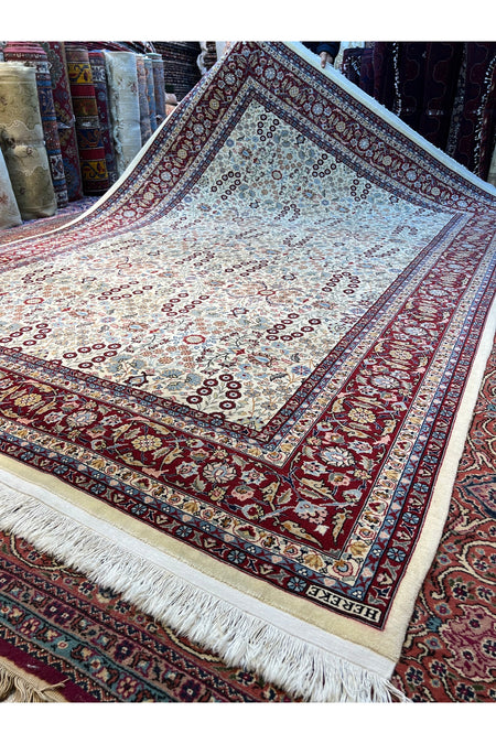 RD RAMAZAN DAG Hand Rug Art Hand-Woven Sumerbank Hereke Rug Signed Seven Mountains Flower Premium Quality Size 300x200 - MALLTURK