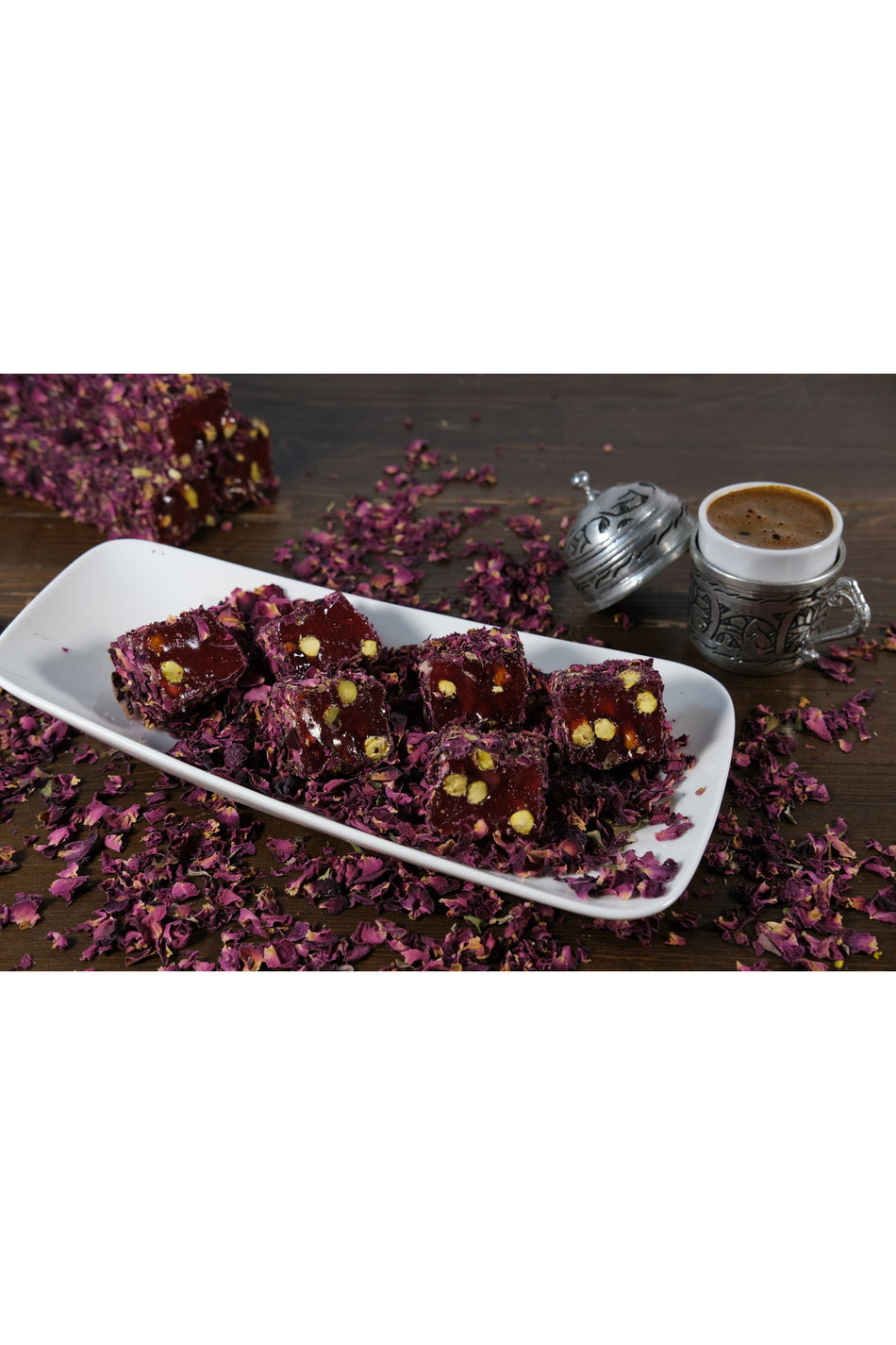 ALTINYAYLA Turkish Delight Pomegranate Flavored Pistachio Rose Petal Turkish Delight 1kg - MALLTURK