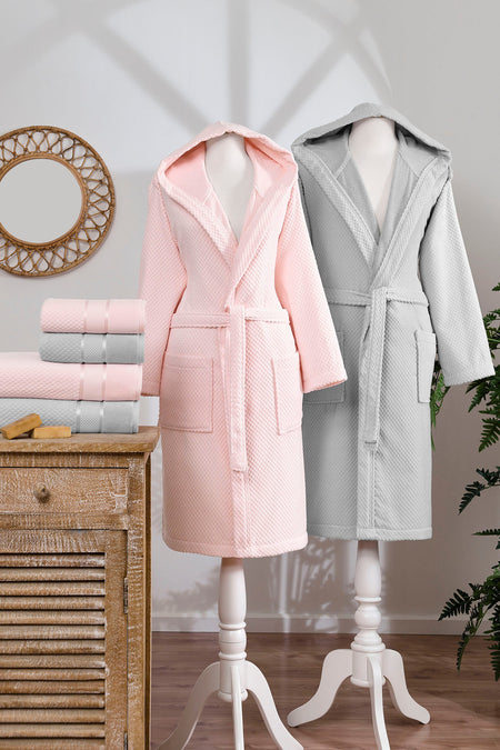 Ozdilek Bright Velvet Family Bathrobe Set - MALLTURK