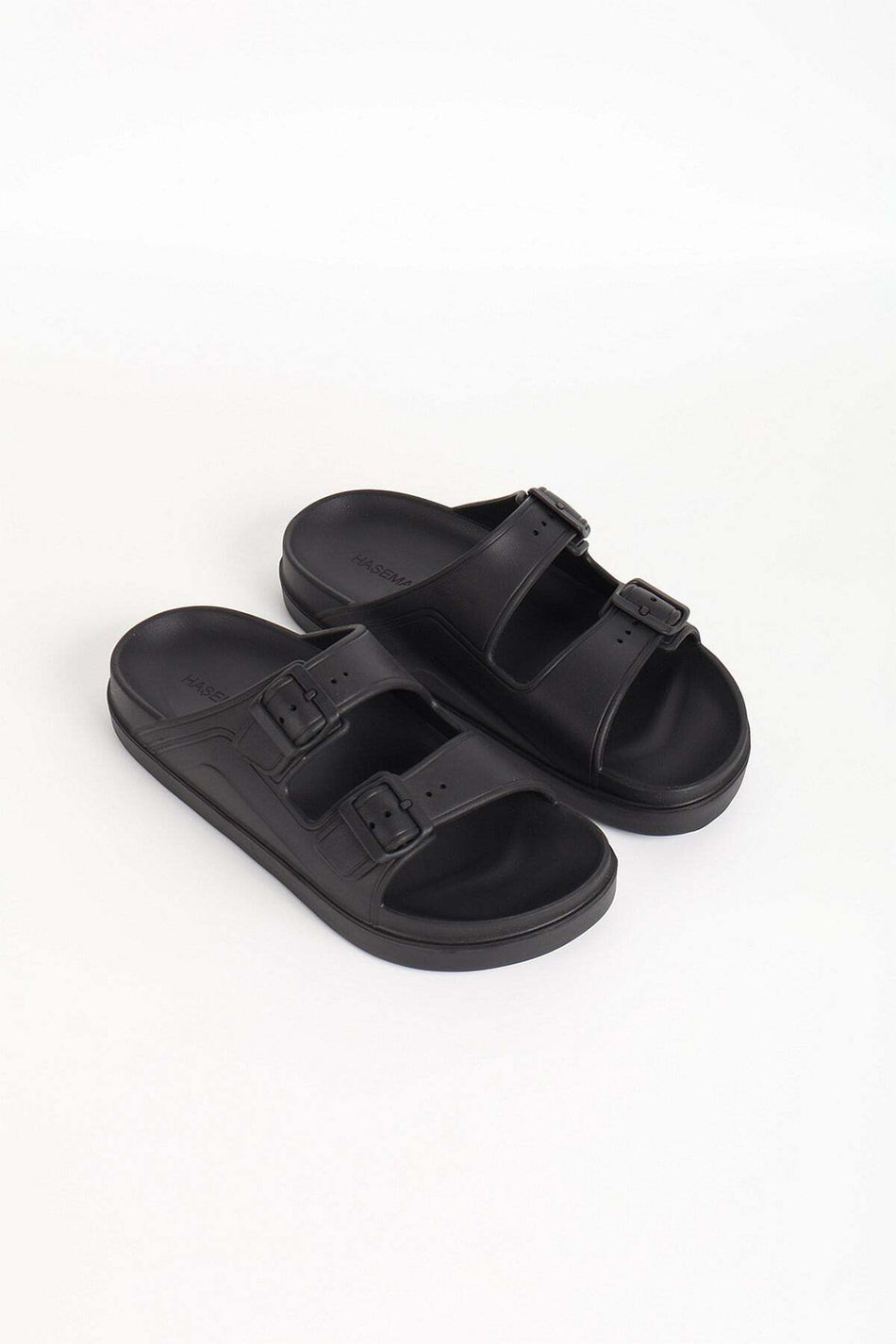 Hasema Men's Black Eva Beach Slippers with Buckle Detail 23702