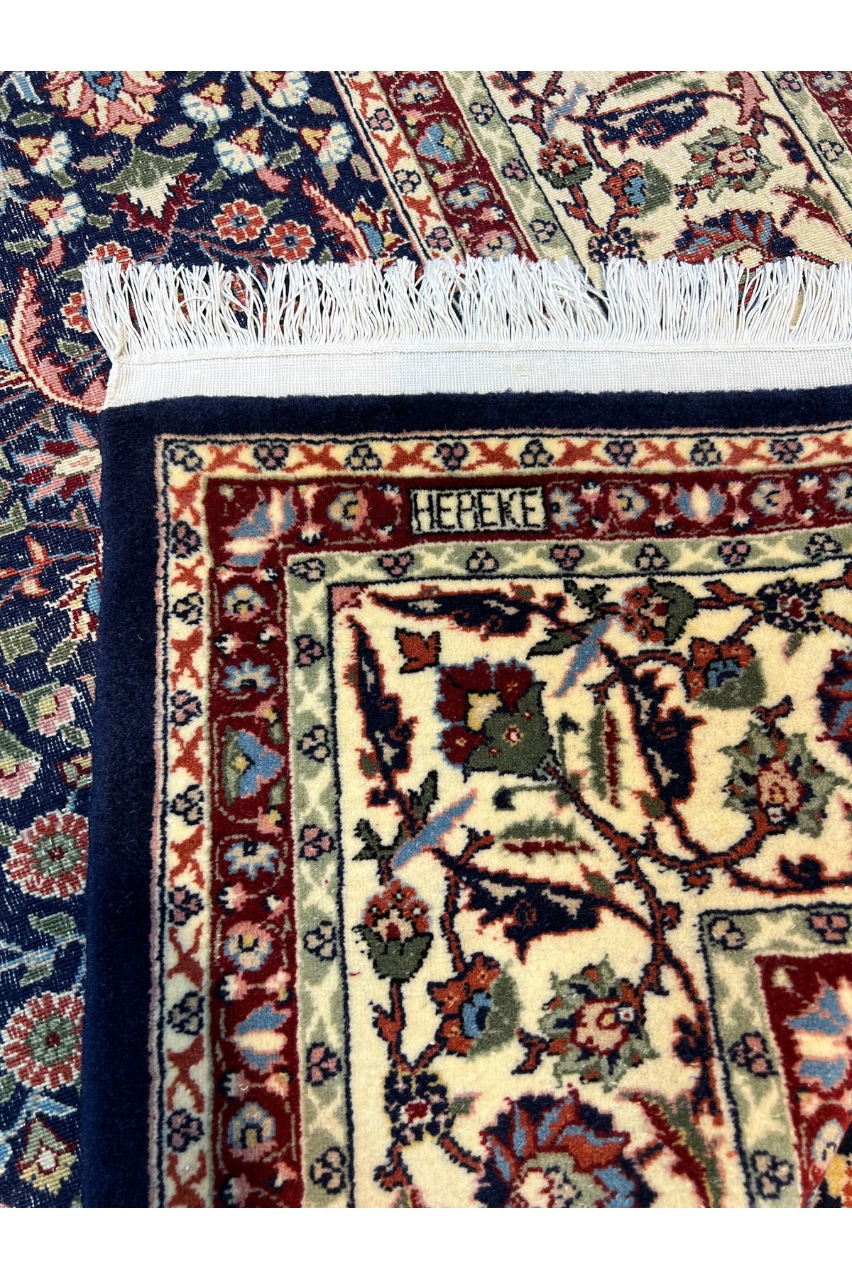 RD RAMAZAN DAG Hand Rug Art Hand-Woven Sumerbank Hereke Rug Signed Seven Mountains Flower Premium Quality Size 265x203 - MALLTURK
