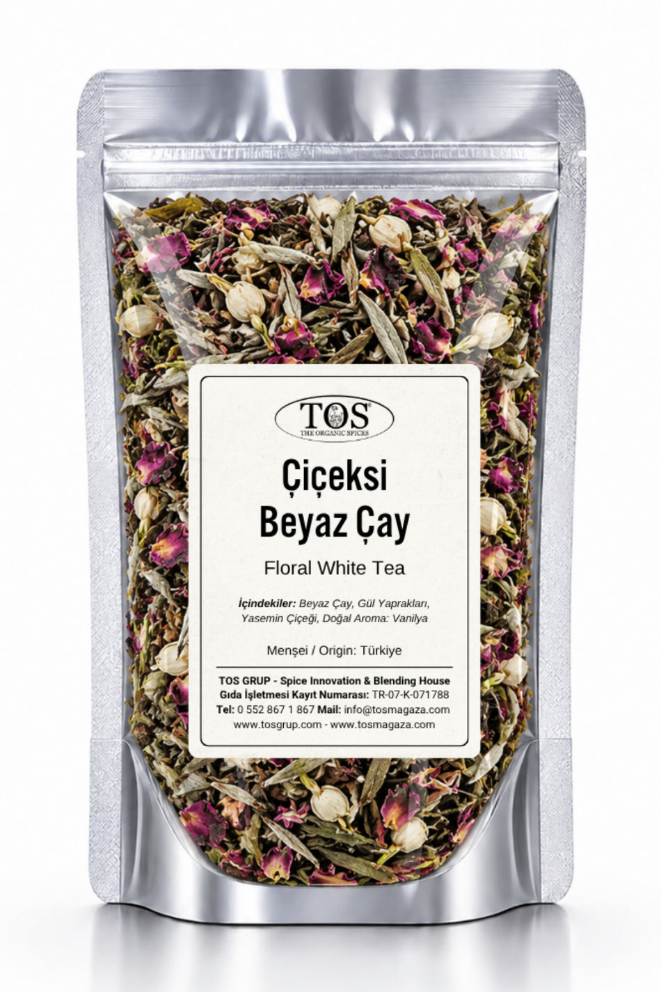 TOS The Organic Spices Floral White Tea 100 gr (1st Quality)