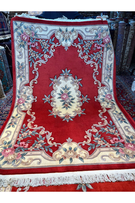 RD RAMAZAN DAG Hand Rug Art Hand-Woven Embossed Chinese Rug Premium Quality Wool Weave Red Color Size 240x170 - MALLTURK