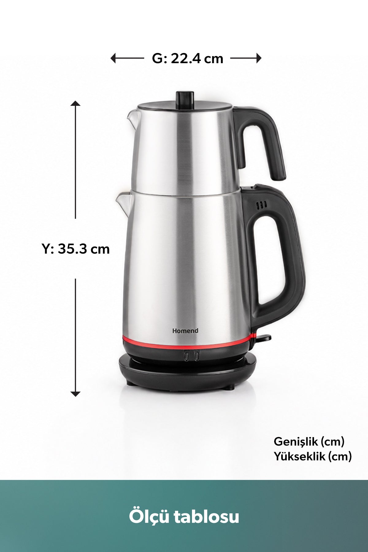 HOMEND Royaltea 1711h Stainless Steel Tea Maker, Black - MALLTURK