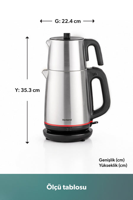 HOMEND Royaltea 1711h Stainless Steel Tea Maker, Black - MALLTURK