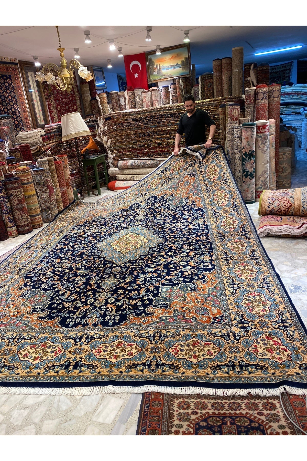 RD RAMAZAN DAG Hand Rug Art Hand-Woven Iranian kirman Rug Cotton Base Wool Weave olup Natural Dye - MALLTURK