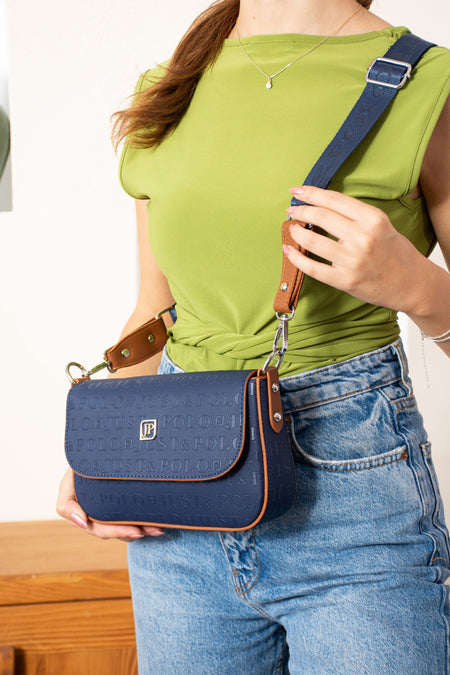 Just Polo Women's Shoulder Bag Dimensions: Height: 15 cm Width: 24 cm Navy Blue - MALLTURK