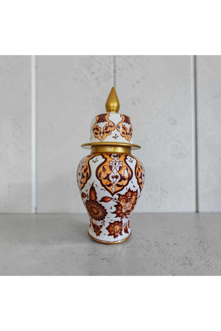 Sema ceramic handmade 25 cm Shahkup vase with gold gilding. - MALLTURK