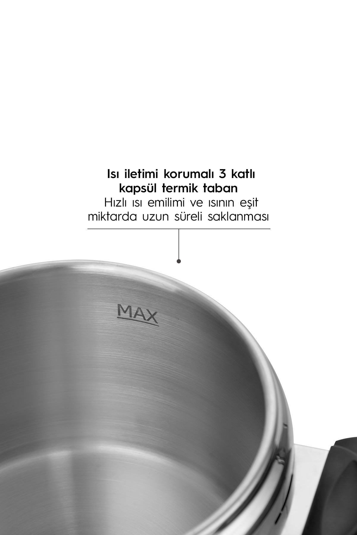 Nehir Silver Trend Stainless Steel Pressure Cooker - MALLTURK