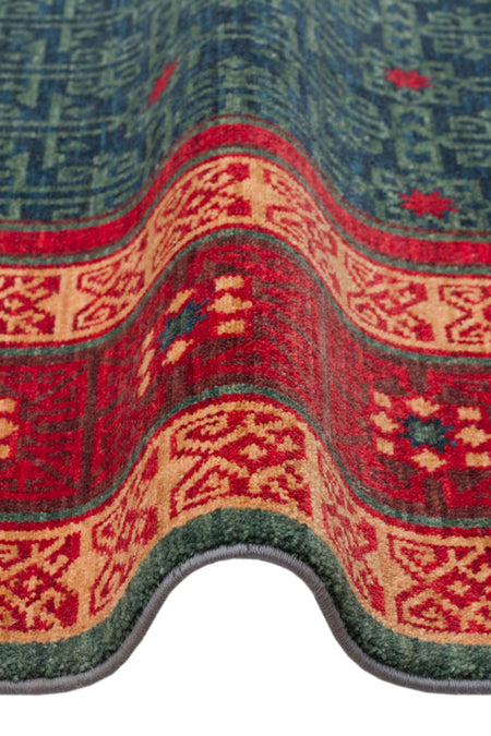 Kalesta Rug Rustik 13 Navy Red Natural Wool ile Ozel Tezgahlarda Hand-Woven Teknikleri ile Uretilen Living Room Rug