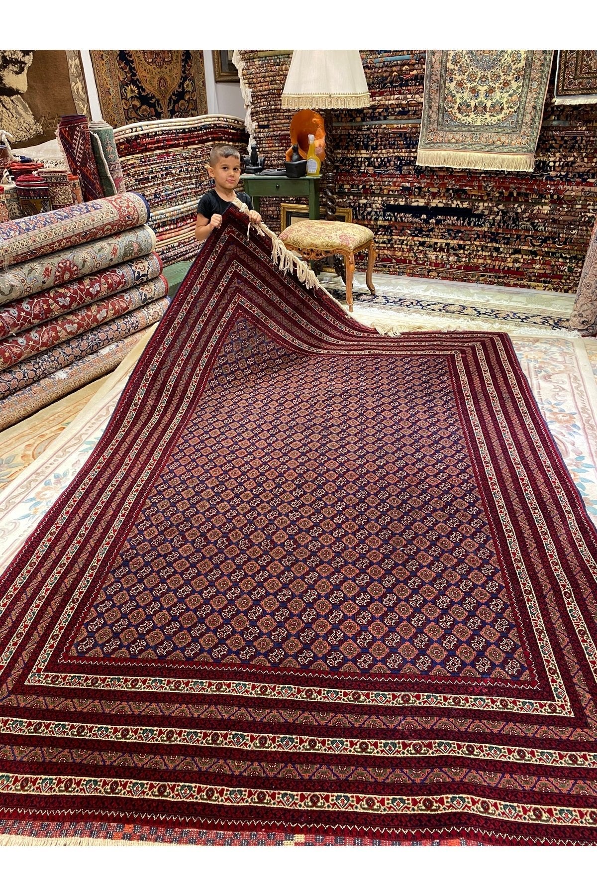 RD RAMAZAN DAG Hand Rug Art Hand-Woven Afgan Hoca Roshnai Rug Premium Quality Cotton Base Wool Weave Olup Natural Dye 3x2 - MALLTURK