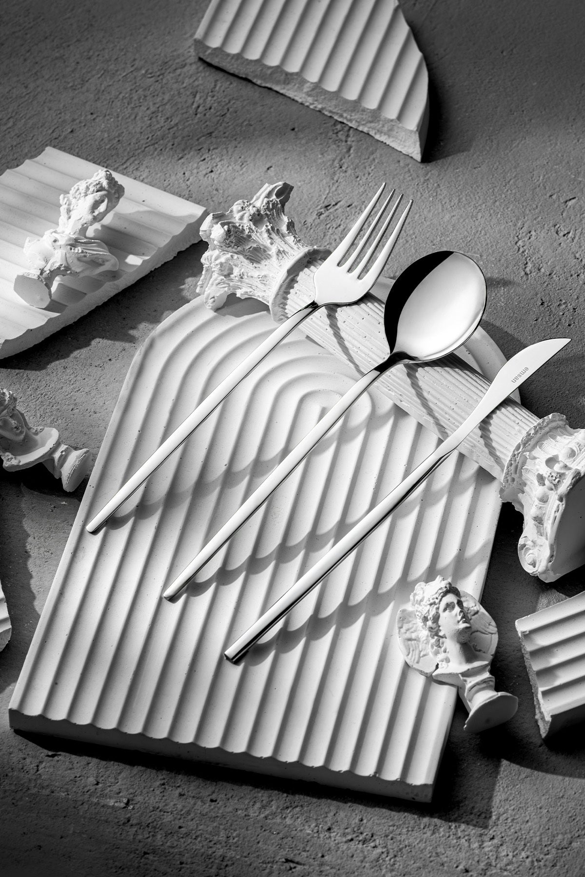 Emsan aspendos 18 Piece 6 Place Setting Flatware Set Boxed - MALLTURK