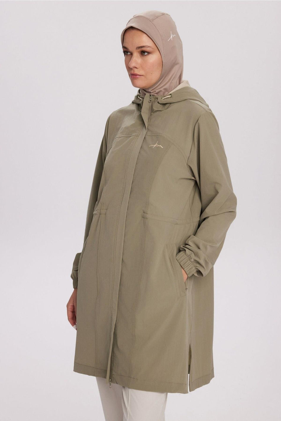 Hasema Active H-Per Fit Hooded Hijab Walking Jacket with Hidden Zipper in Mint ACT-39