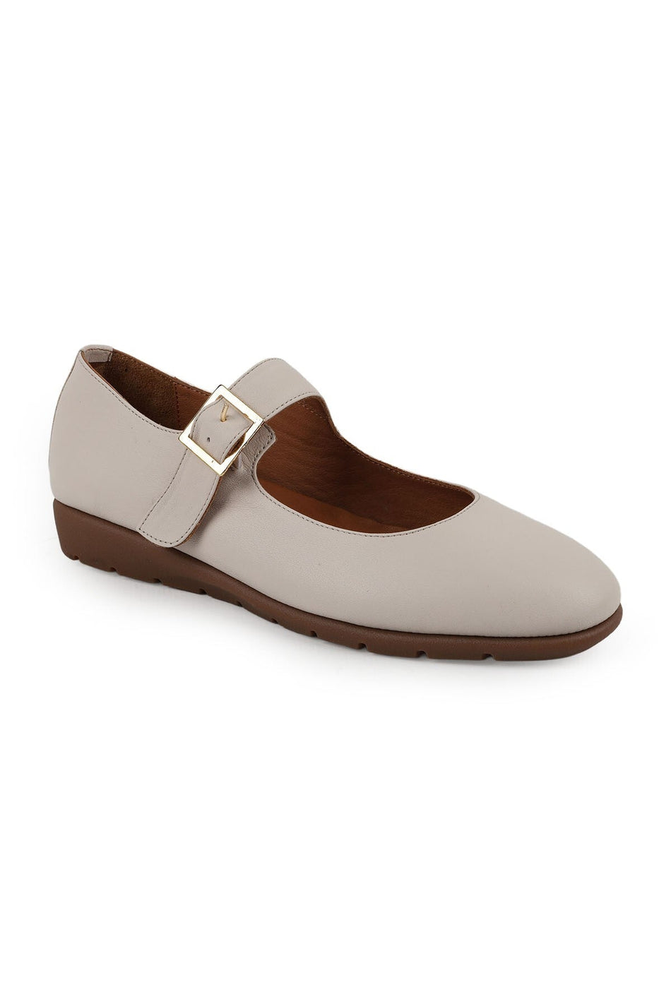 حذاء باليرينا نسائي من Mother Shoes بنمط ماري جين، بإبزيم، من الجلد الصناعي العتيق L031.26141508