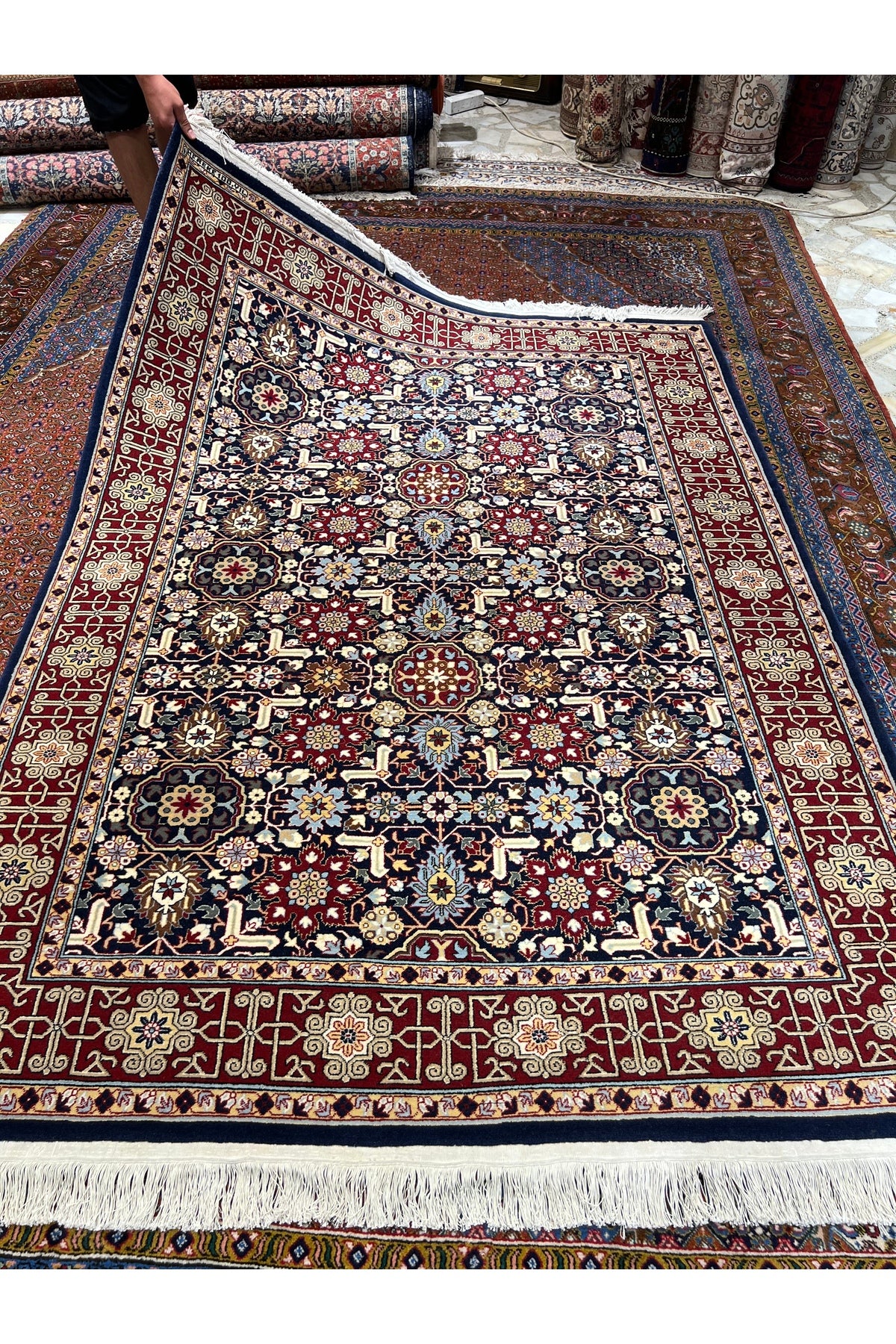 RD RAMAZAN DAG Hand Rug Art Hand-Woven Sumerbank Hereke Rug Kafkas Design Size 210x150. - MALLTURK