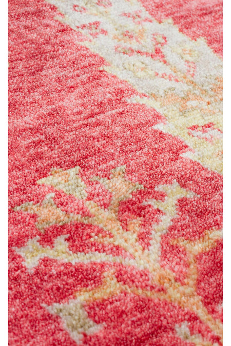 Eko Hali ZARA ZR 08 RED AUTUMN Q Authentic Patterned Special Non-shedding and Easy-to-Clean Tencel Fabric - MALLTURK