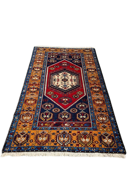 Loop Rugs Hand-Woven %100 Wool Classic Pair Yahyali Rug - Natural Kok Boyali Organik Wool Turkish Rug - 121 x 237 cm and amp; 120 x 228 cm - MALLTURK