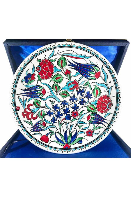 Cini Evi New Job Gift Prosperity Garden Iznik Tile Plate 25cm - MALLTURK