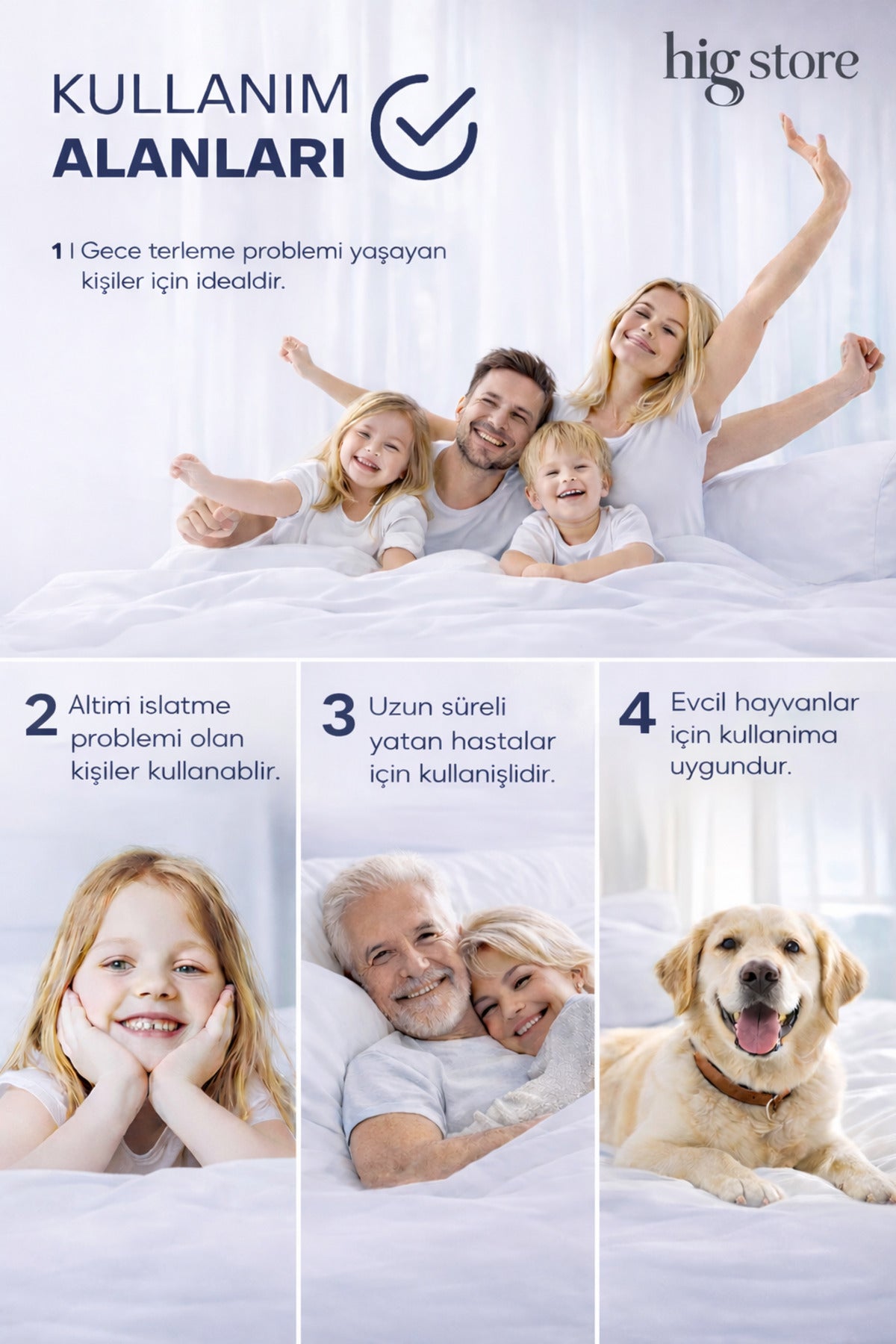 Hig Store Waterproof Cotton Fitted Mattress Protector - MALLTURK