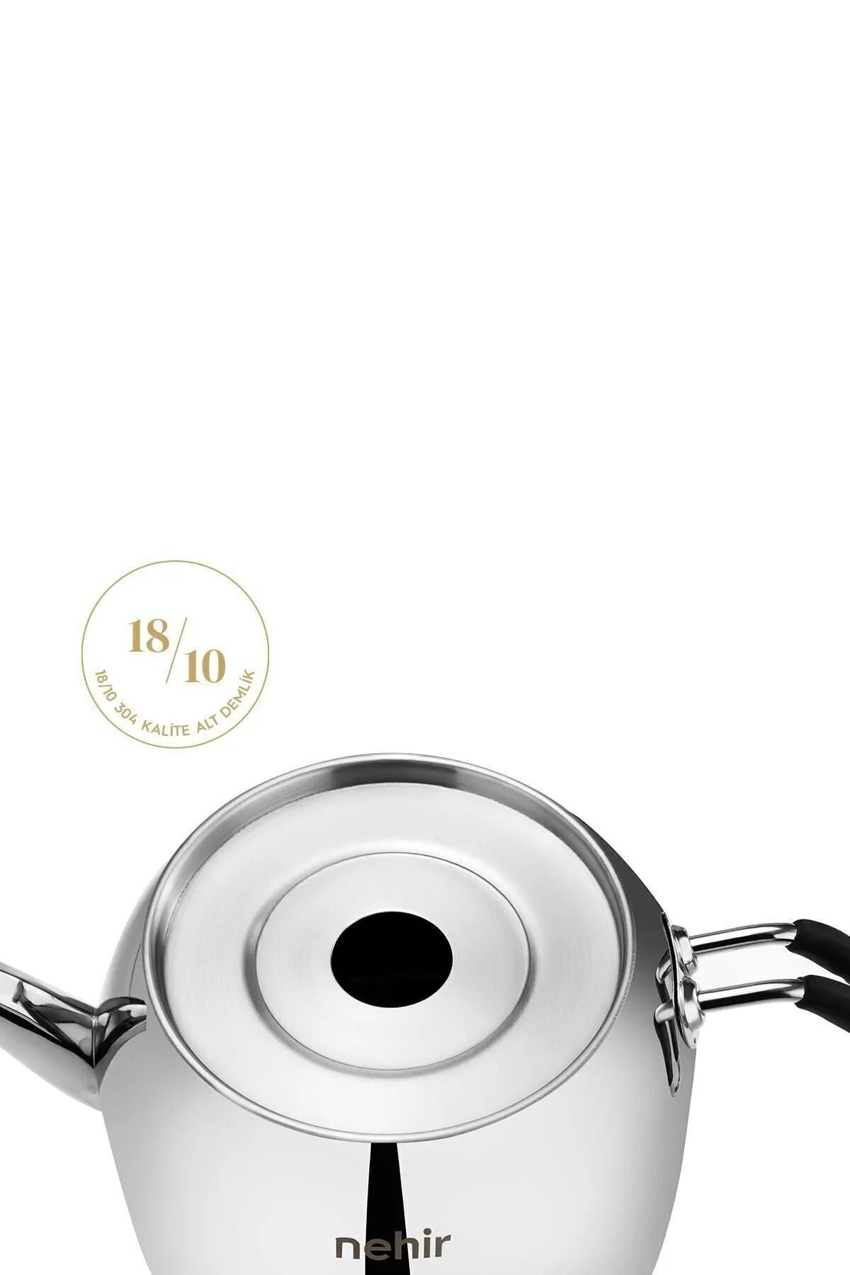 Nehir Modern Midi Medium Size 1-2 Liter Stainless Steel Teapot Set - MALLTURK