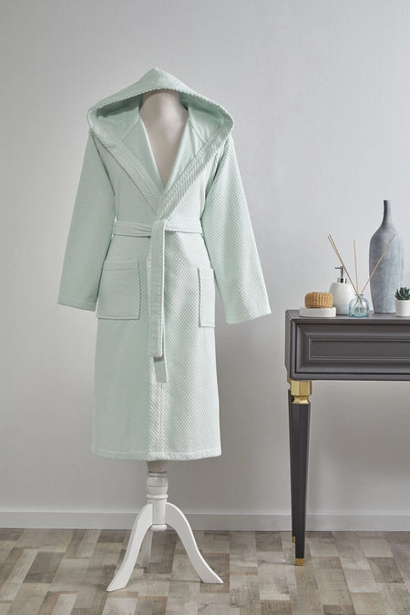 Ozdilek Bright Velvet Hooded Bathrobe - MALLTURK