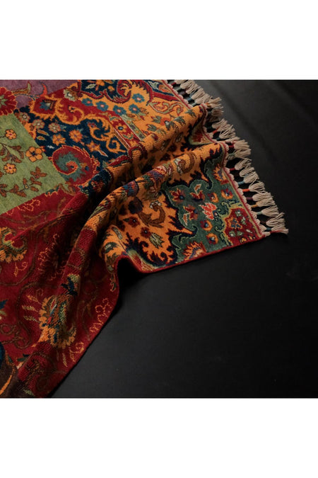 Halicizade Anatolian Sal Serisi Patchwork Pattern Hand-Woven Wool Rug - MALLTURK