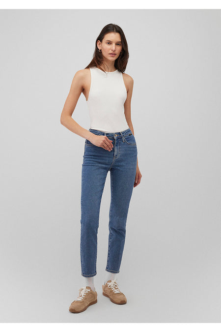 Cindy Gold Shape Dark Mavi Jeans 100277-87897 - MALLTURK