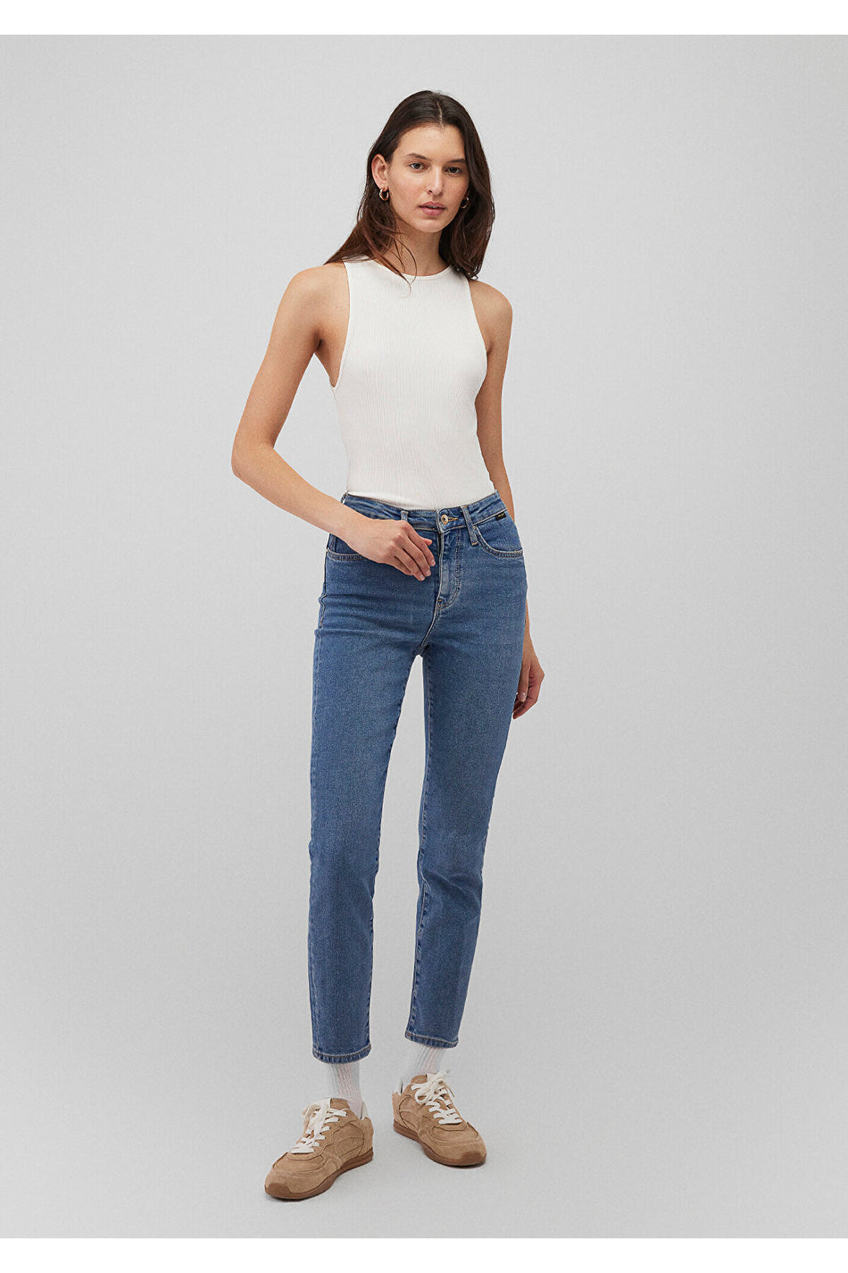 Cindy Gold Shape Dark Mavi Jeans 100277-87897 - MALLTURK