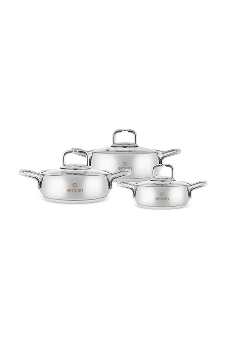 Emsan Emirgan Induction Uyumlu 6 Piece Pot Ve Saute Pan Set - MALLTURK