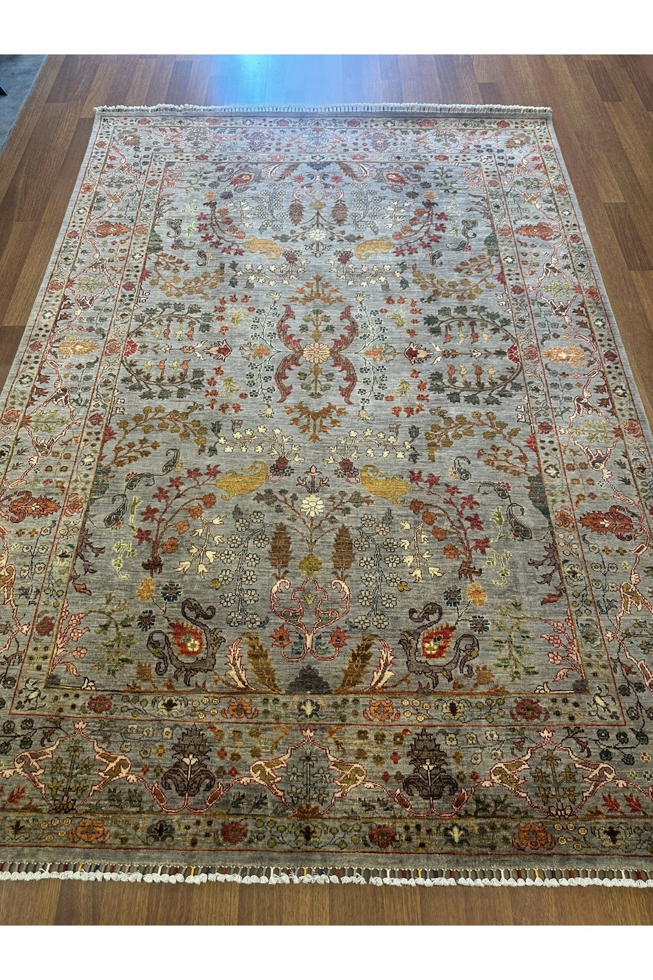 Vog Hali Original Iranian Handwoven Carpet – Sultani Motif Green Classic Living Room Carpet - MALLTURK