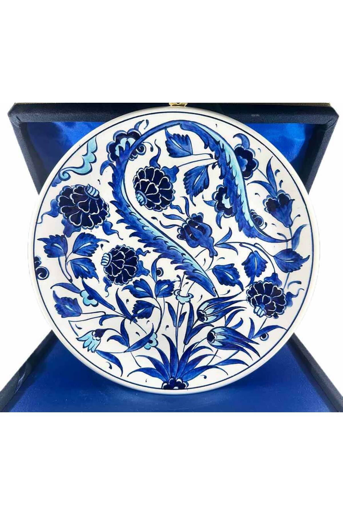 Cini Evi Business Partner Gift Blue White Iznik Tile Plate - MALLTURK