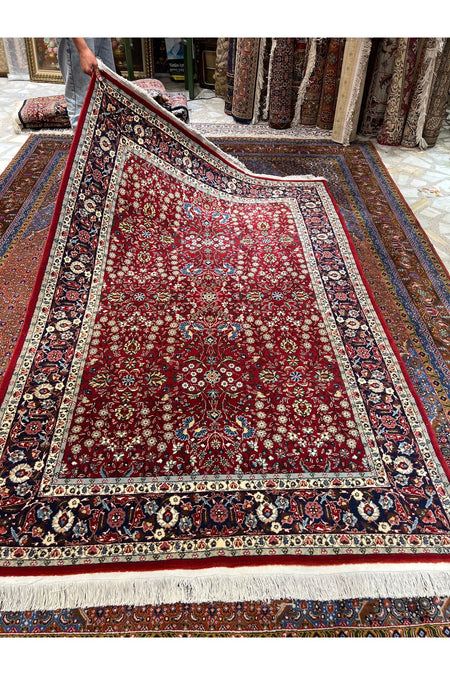 RD RAMAZAN DAG Hand Rug Art Hand-Woven Sumerbank Hereke Rug Signed Seven Mountains Flower Premium Quality Size 223x150 - MALLTURK