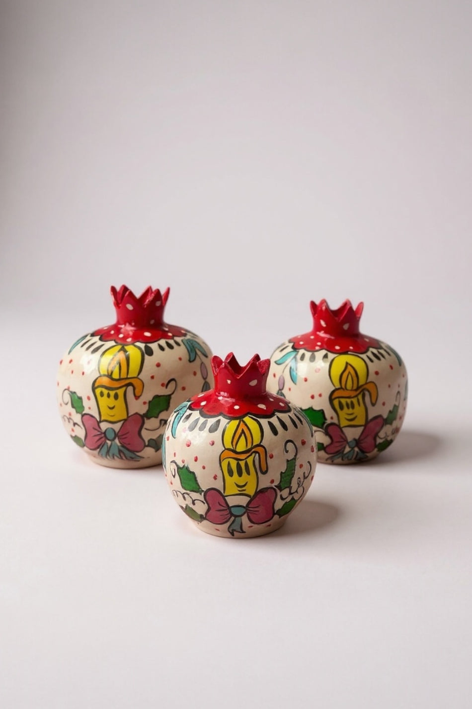STORESZA New Year Special Collection Handmade Decorative Pomegranate Set - 3-Piece New Year Decor - MALLTURK