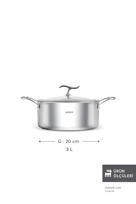 Karaca Plasma 316+ 3Ply Nonstick Pot - MALLTURK