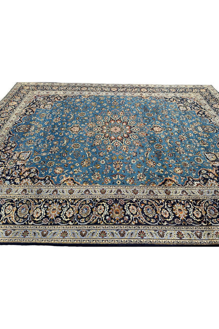 BURAK Rug Hand-Woven Iranian Nain Rug 305X410 Turquoise %100 Wool 12,5 M2 Large Living Room Rug - MALLTURK