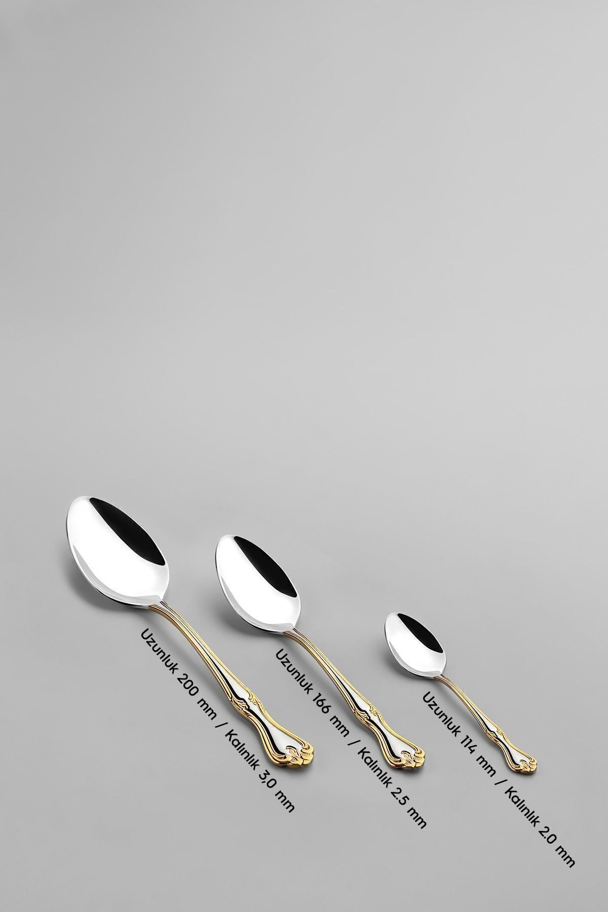 Nehir lalezar altin Plain 12 Place Setting 60 Piece Boxed Fork Spoon Set - MALLTURK