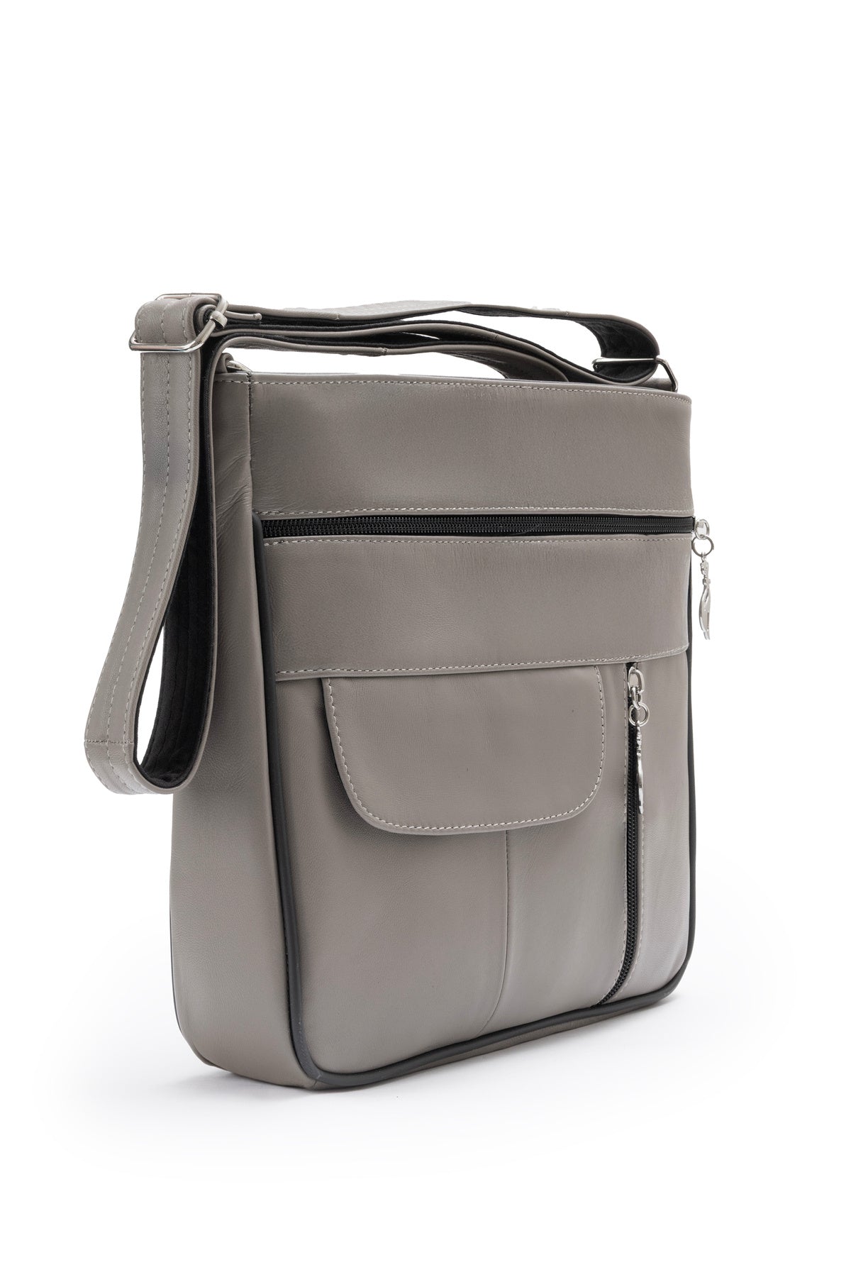 Fubileather Genuine Leather Everyday Multi-Compartment Strapped Shoulder Bag