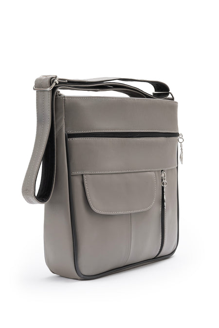 Fubileather Genuine Leather Everyday Multi-Compartment Strapped Shoulder Bag