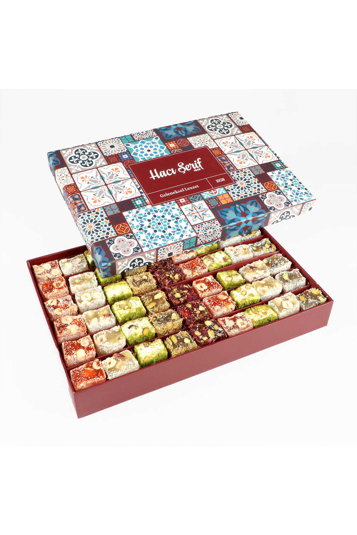 Haci serif Assorted Sultan Turkish Delight motif desenli kutu 1000gr - MALLTURK