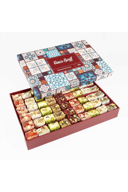 Haci serif Assorted Sultan Turkish Delight motif desenli kutu 1000gr - MALLTURK