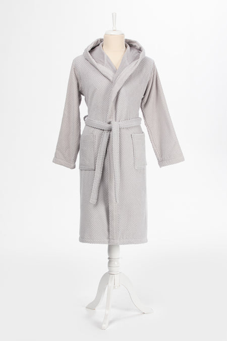 Ozdilek Bright Velvet Hooded Bathrobe - MALLTURK